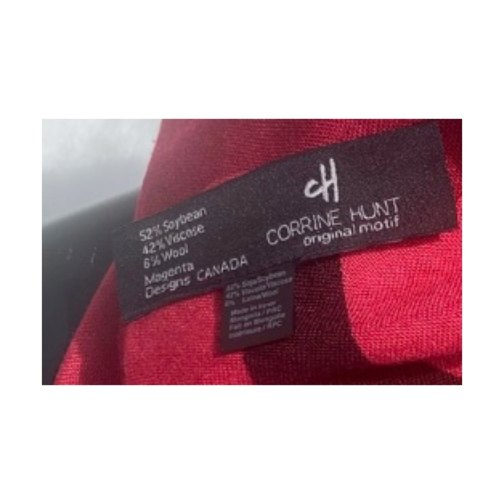 ⭐️ Native large SOY & WOOL Artist made fabric Scarf FIRST NATIONS Red Scarf - Picture 3 of 15